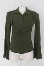 Camisa feminina verde com Babado