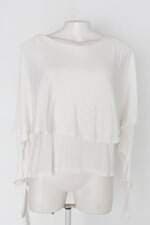 Blusa feminina branca com Sobreposição