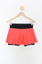 Shorts Saia feminino preto e laranja