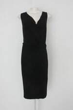 Vestido donna karan feminino preto com Sobreposição