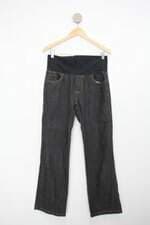 Calça de sarja open up feminina cinza com Recortes
