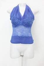 Blusa ellan feminina azul com Bojo e Renda