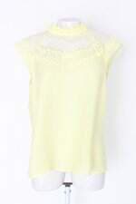 Blusa favorita´s feminina amarela com Renda e Aplique