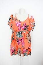 Blusa t.plus feminina laranja com Cós com elástico