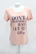 Blusa feminina rosa estampada com Tule