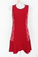 Vestido loany feminino vermelho com Recortes