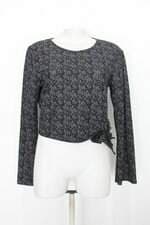 Blusa cobertura feminina preta estampada