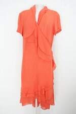 Vestido feminino laranja com Forro e Babado
