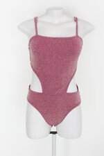 Body cavado de lurex lebôh feminino rosa com Recortes