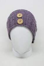 Gorro feminino roxo com aplique