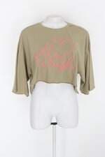 Camiseta cropped my favorite things feminina verde com Bordado
