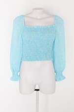 Blusa ciganinha bem-me-quer feminina azul