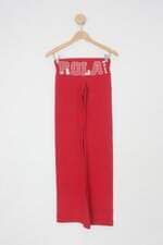 Calça de tecido rolamoça feminina vermelha