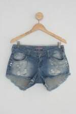 Shorts jeans c&a feminino azul com Aplique