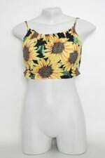 Top de biquíni feminino estampado com Pregas