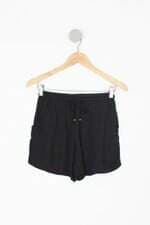 Shorts trendy feminino preto com Cós com elástico