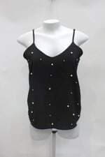 Regata marisa feminino preto com Aplique