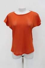 Blusa neon fit feminino laranja com Transparência e Recortes