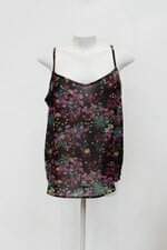 Blusa feminina preta estampada com Transparência