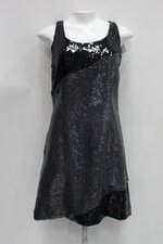 Vestido amissima feminino bicolor  com Recortes e Paetê