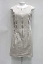 Vestido evidence feminino bege com Pregas e Forro