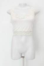 Cropped dresseria feminino branco com Renda