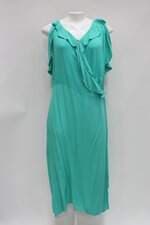 Vestido renner feminino verde com Babado
