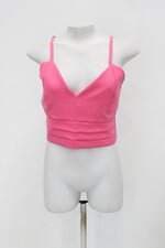 Regata cropped feminina rosa com Pregas