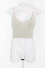 Regata cropped de tricot  feminina cinza