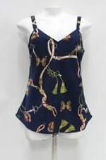 Blusa feminina azul estampada