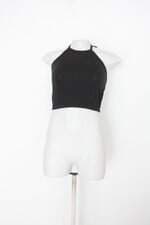 Cropped frente única feminino preto