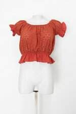 Blusa Ciganinha cropped disfrutti feminina terracota
