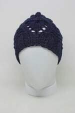 Touca em tricot feminina azul marinho