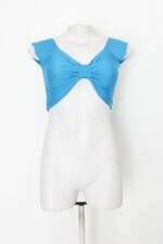 Top cropped loja da bruna feminino azul com Forro
