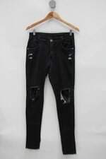 Calça Jeans feminina preta com Renda