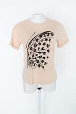 Blusa renner feminina bege com Flocado e Strass