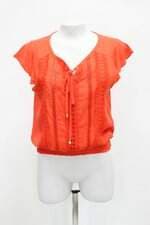 Blusa fargo feminina laranja com Bordado