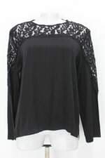 Blusa animale feminino preto com Renda