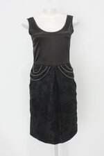 Vestido feminino preto com Aplique e Forro