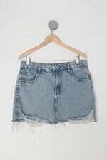 Saia Jeans estonada voga feminina azul