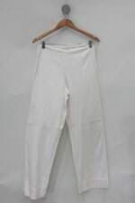 Calça de tecido feminino branco