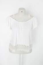 Blusa te quiero ! feminina off-white com Renda