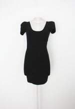 Vestido limone feminino preto com Laço e Recortes