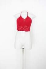 Top tricot feminino vermelho com Bojo