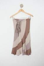 Saia feminina marrom listrada