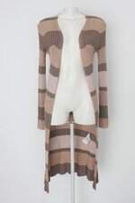 Cardigan renner feminino listrado com fios metalizados