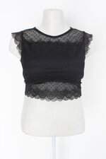 Blusa cropped feminina preta