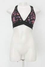 Top feminino preto estampado com Bojo