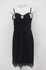 Vestido renner feminino preto com Bordado