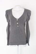 Blusa chamelle feminina cinza com Aplique